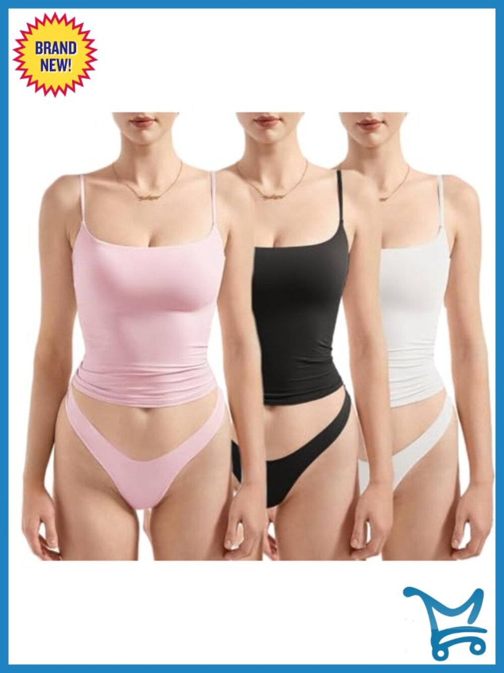 Women Square Neck Backless Tank Top Adjustable Spaghetti Strap Cami Shirt